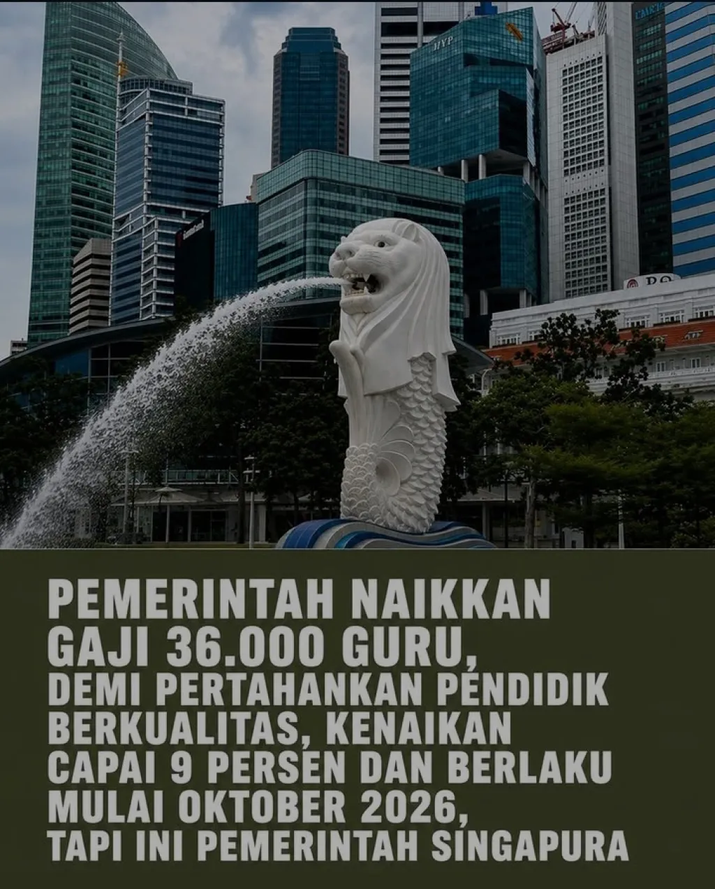 Gaji Guru Singapura, akan Dinaikan 2-9%