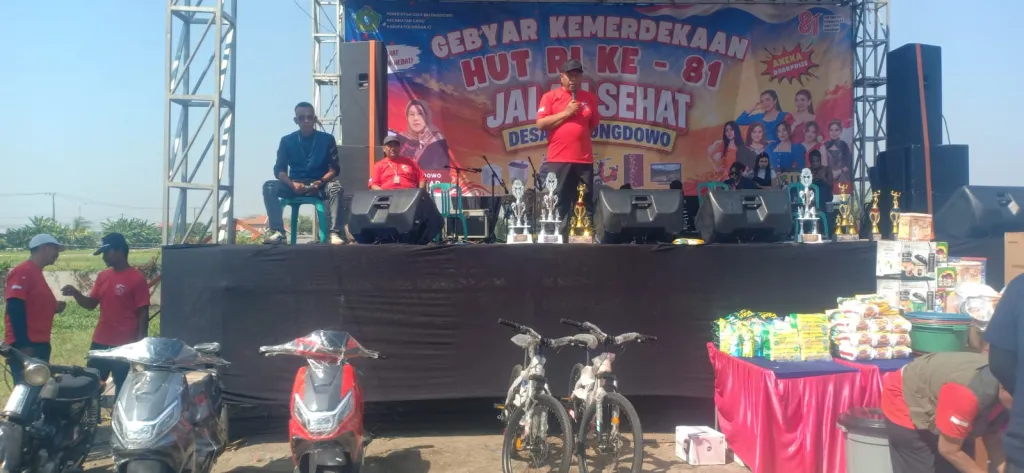 Gebyar Jalan Sehat HUT RI ke-81 di Balongdowo, Dua Unit Hadiah Sepeda Listrik Disponsori oleh UD Rahmat Jaya