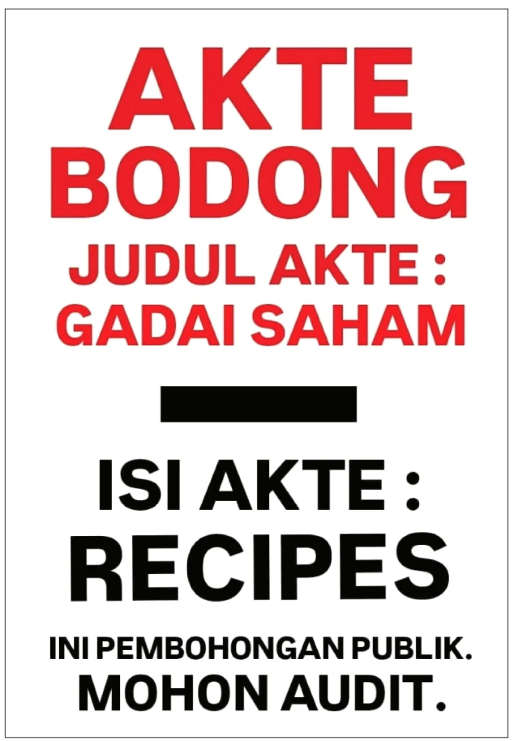 PENAHANAN PEMRED RADIT, PROYEK JENDERAL, DIRUNTUHKAN TAMTAMA