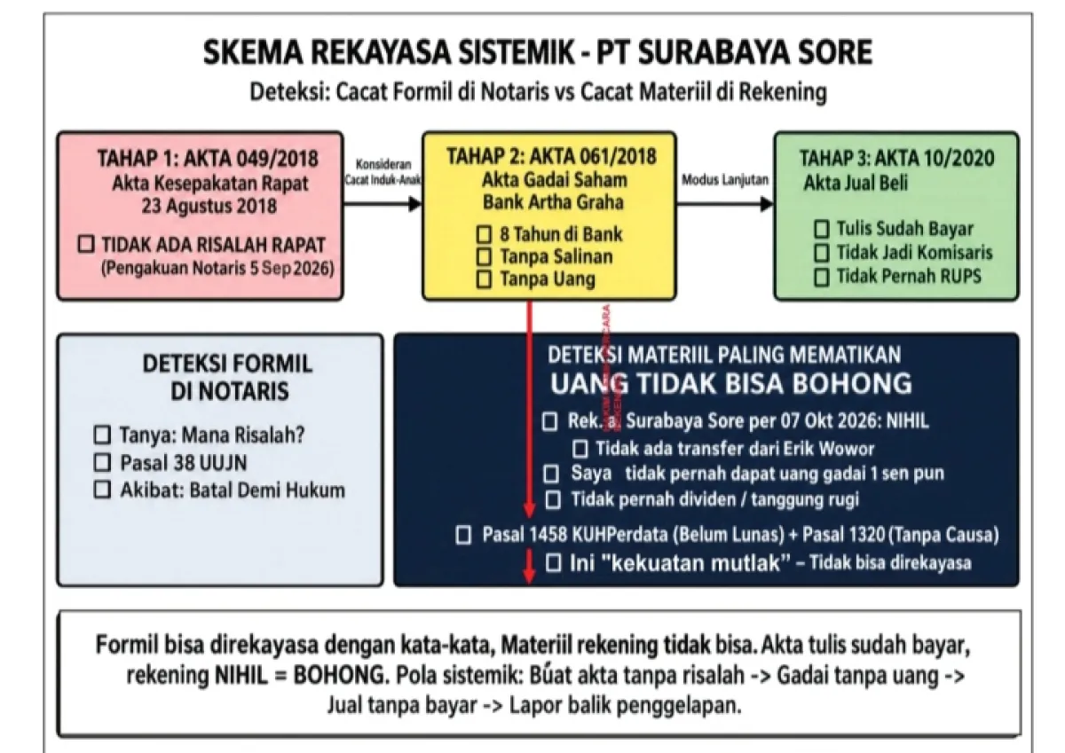 SAKSI MERINGANKAN RADITYA, SEBUT AKTA 61 PALSU DAN BERKAS SAMPAH