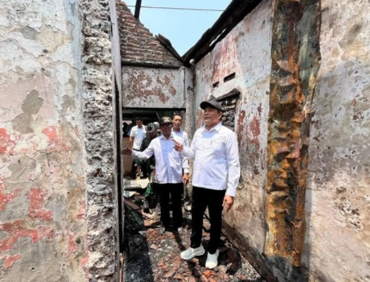 Anggarkan APBN, Pemkab Sidoarjo Bantu Perbaikan Dua Rumah Warga Terdampak Kebakaran