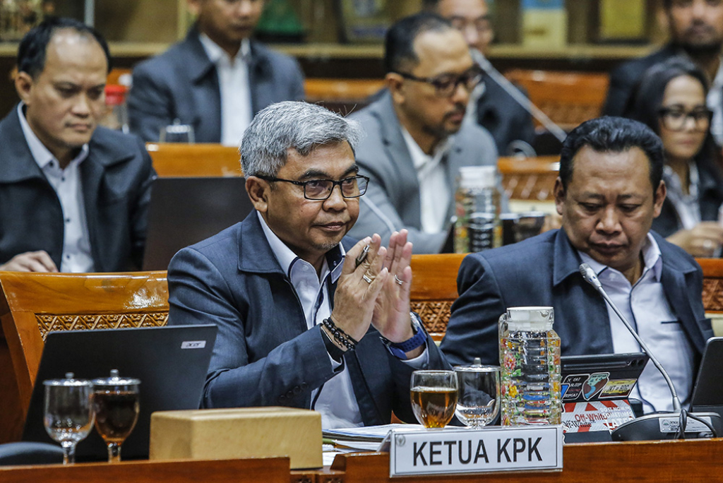 Ketua KPK Setyo Budiyanto beserta jajaran pimpinan KPK, saat rapat kerja bersama Komisi III DPR RI, di Gedung DPR, Rabu (28/1/2026).