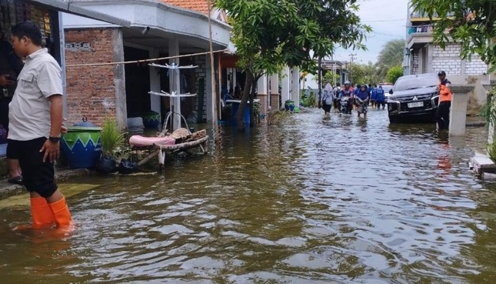 Situasi banjir Desa Laladan, Kecamatan Deket, Lamongan yang tak kunjung surut. SP/ LMG