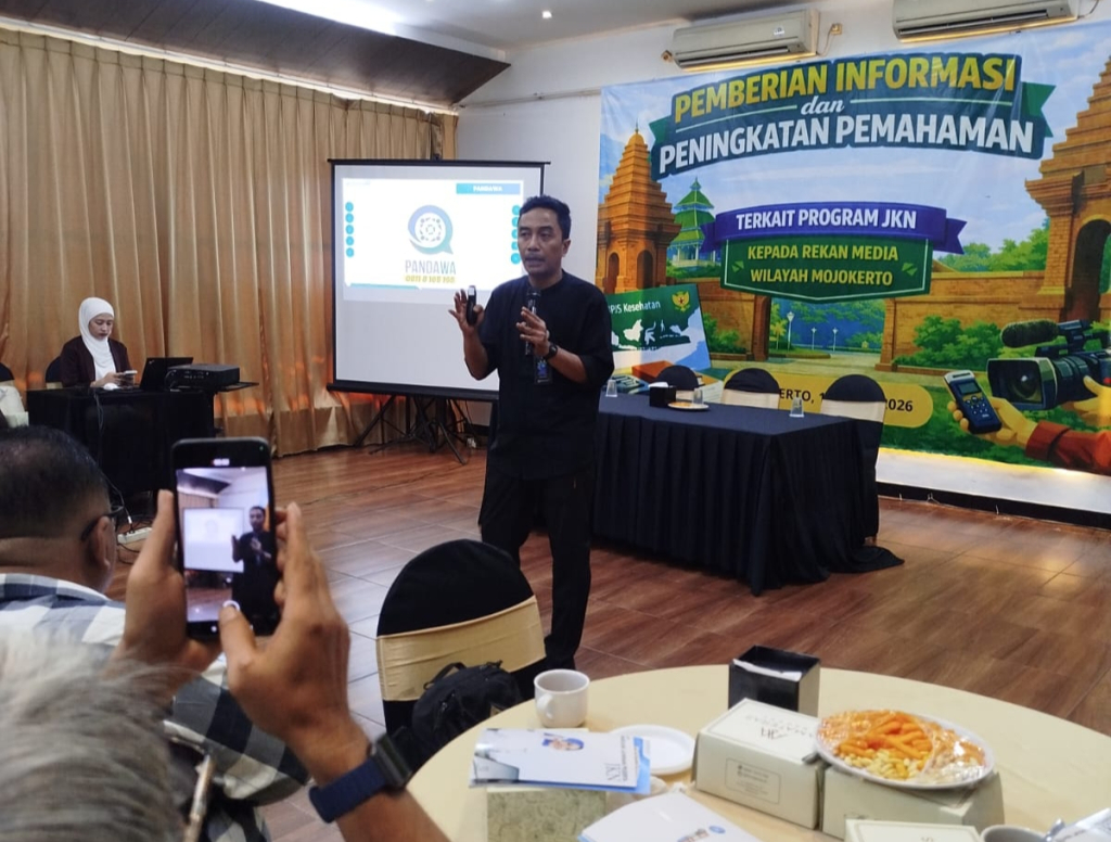 BPJS Kesehatan Mojokerto saat memperkuat sinergi dengan media melalui kegiatan Pemberian Informasi dan Peningkatan Pemahaman terkait Program JKN yang digelar di Restoran XOW Mojokerto. SP/ DWI