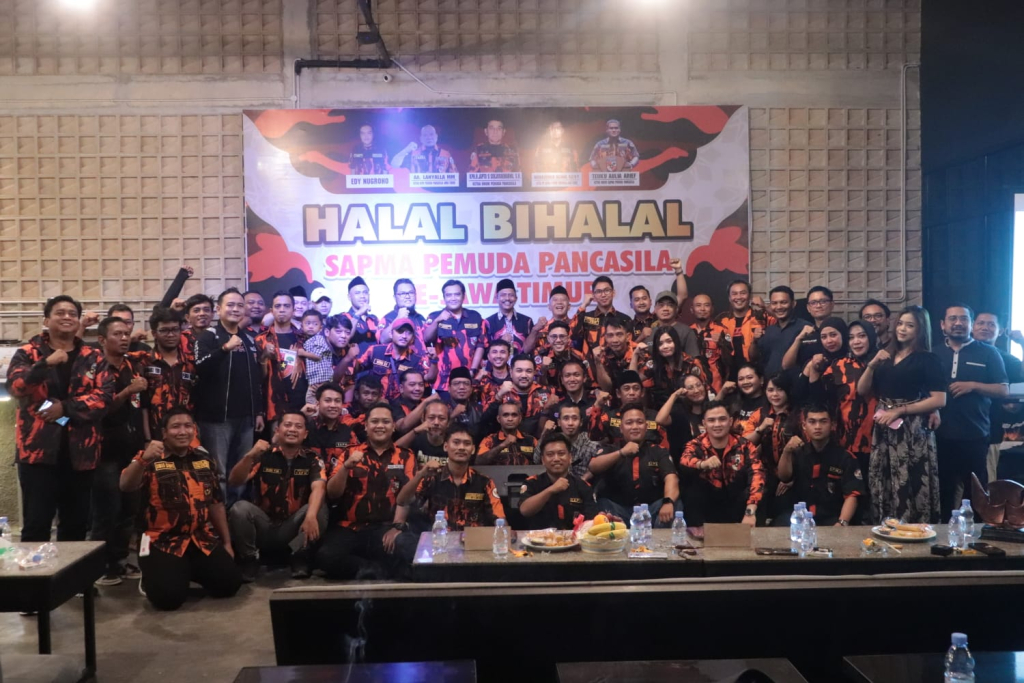 Halal Bihalal Sapma Pemuda Pancasila se-Jawa Timur di Thanos Kota Madiun, Jumat (10/4/2026).