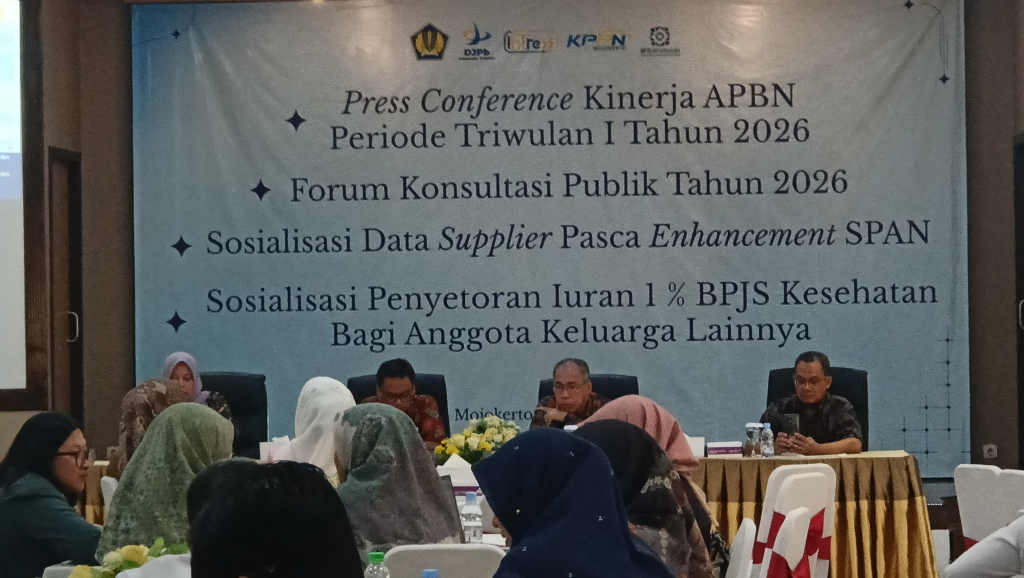 Press Conference Kinerja APBN Periode Triwulan I Tahun 2026 KPPN Mojokerto.