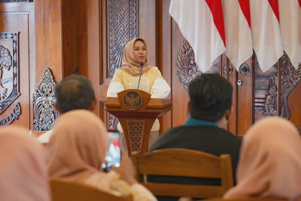 Wakil Gubernur NTB, Indah Dhamayanti Putri datang langsung ke Kota Mojokerto untuk mempelajari strategi penanganan stunting yang diterapkan Pemerintah Kota Mojokerto. SP/ DWI