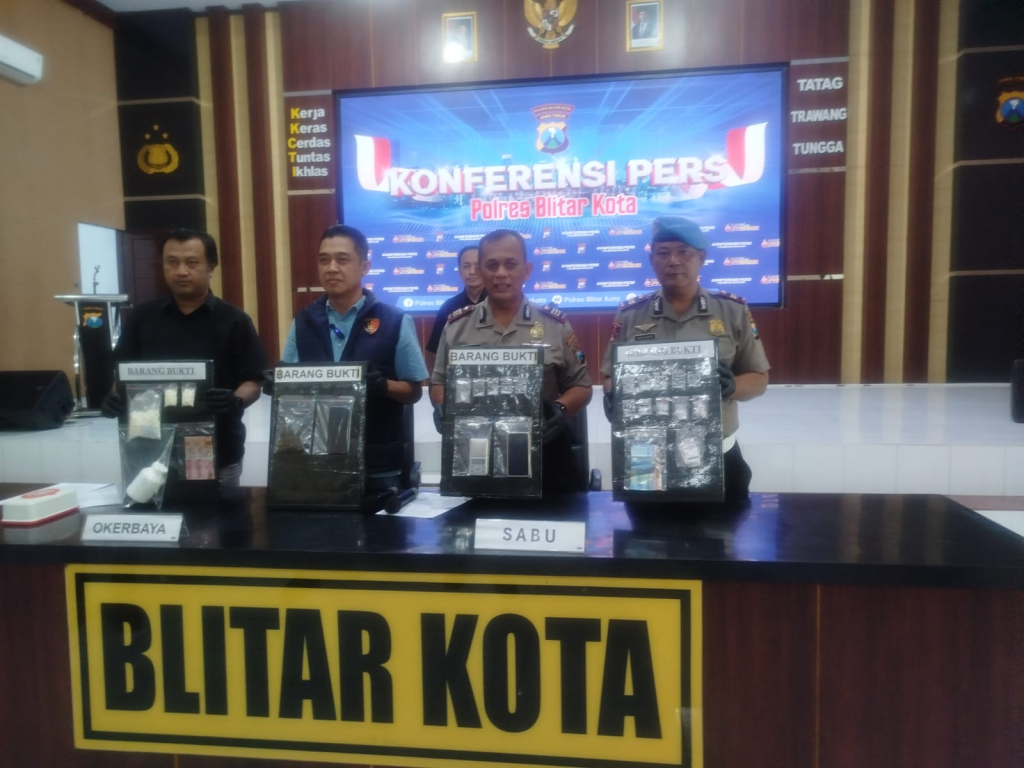 Peristiwa Ungkap 12 Kasus Narkoba, Satres Blitar Tetapkan 14 Tersangka, 7 di Antaranya Residivis