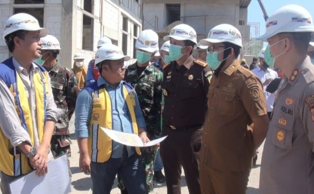Sidak Forkopimda Nganjuk di pembangunan Sekolah Rakyat. SP/Foto:istimewa