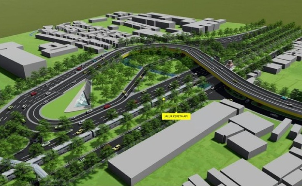 Contoh desain flyover di bundaran Taman Pelangi Surabaya yang belum final. SP/Foto:DSDABM Surabaya