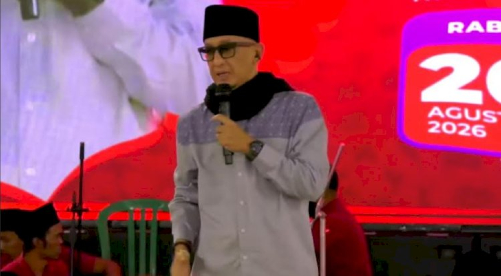Pengajian akbar dalam rangka memperingati Maulid Nabi Muhammad SAW dan HUT ke-81 Kemerdekaan Republik Indonesia di GOR dan Seni Mojopahit, Rabu (26/8/2026) malam.