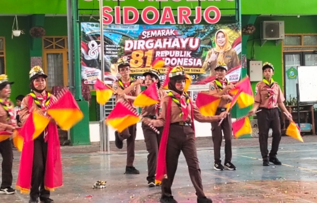 Peristiwa SMPN 5 Sidoarjo Gelar Lomba Dance Semaphore, Sambut Dirgahayu 81 RI