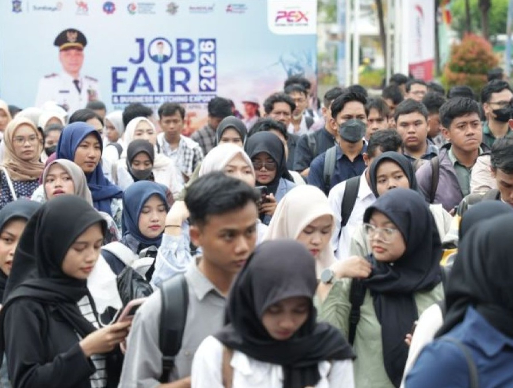 Kegiatan bursa kerja terbuka di Kota Surabaya. SP/Foto:Pemkot Surabaya