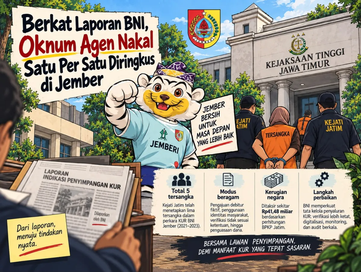 Tetapkan Lima Tersangka, Kejati Jatim Ungkap Dugaan Penyimpangan KUR BNI Jember