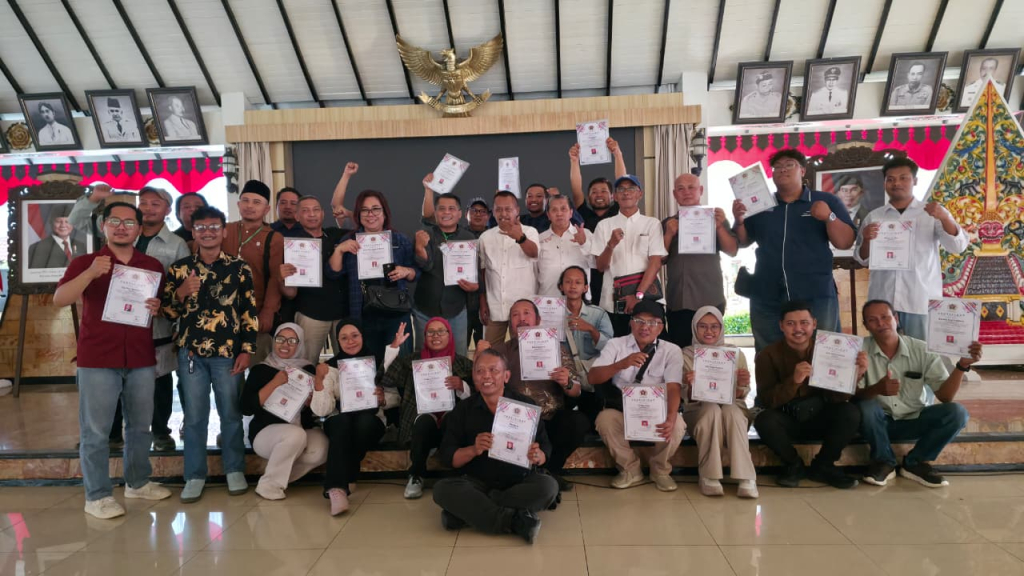 Para peserta OKK PWI Magetan di pendopo Surya Graha Magetan, Selasa (1/9/2026).