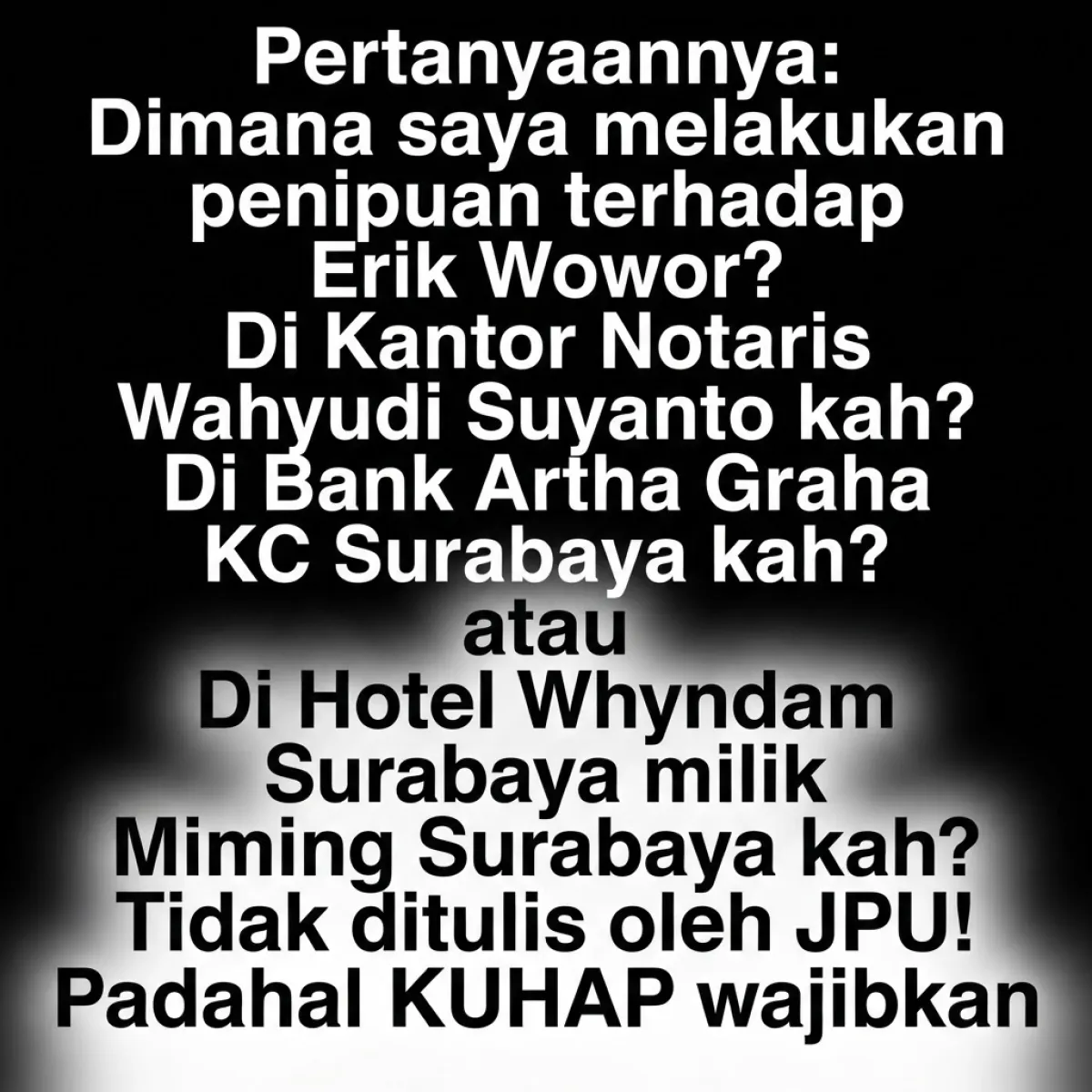 NIAT JAHAT RADITYA TIDAK PERNAH DIURAIKAN JPU