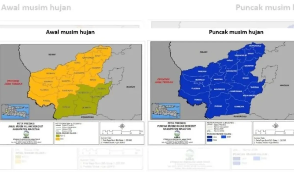 Mulai November 2026, Diprediksi Awal Musim Hujan di Magetan Secara Bertahap