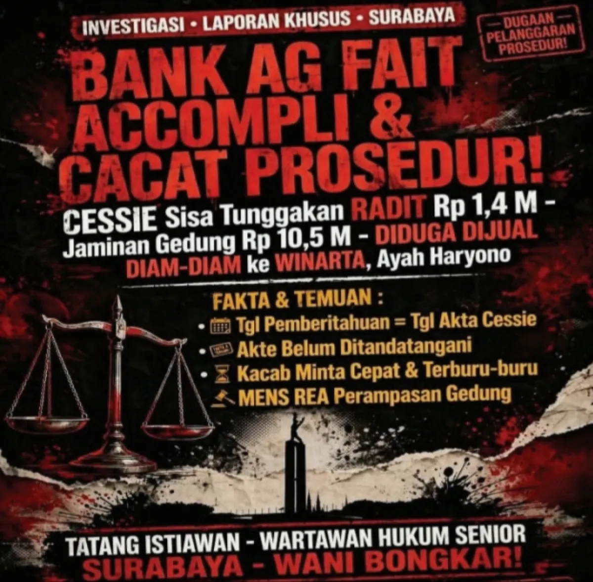 ESAI KEBUDAYAAN: BONGKAR BANK ARTHA GRAHA GATE