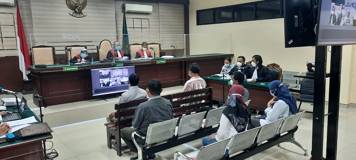 Saksi saat dimintai keterangannya saat sidang dugaan kasus suap Bupati Nganjuk nonaktif Novi Rahman Hidayat di Pengadilan Negeri Tindak Korupsi (Tipikor) Surabaya. SP/Budi Mulyono