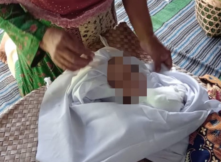 Foto Bayi 6 bulan meninggal yang diunggah akun twitter sang ayah @jungkangFamily