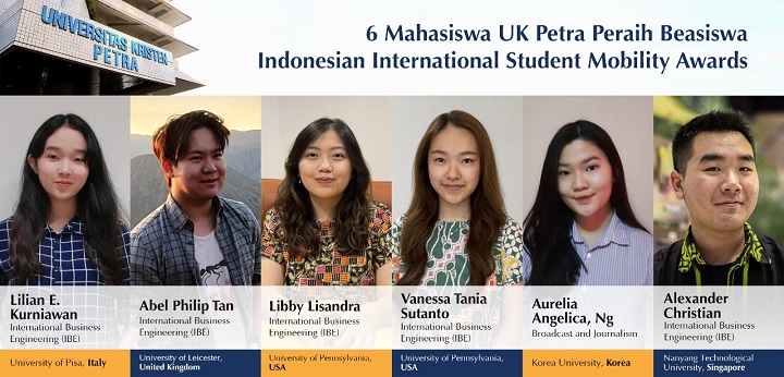 Ke enam mahasiswa UK Petra yang menerima beasiswa Indonesian International Student Mobility Awards (IISMA) 2021. SP/Anggadia Muhammad