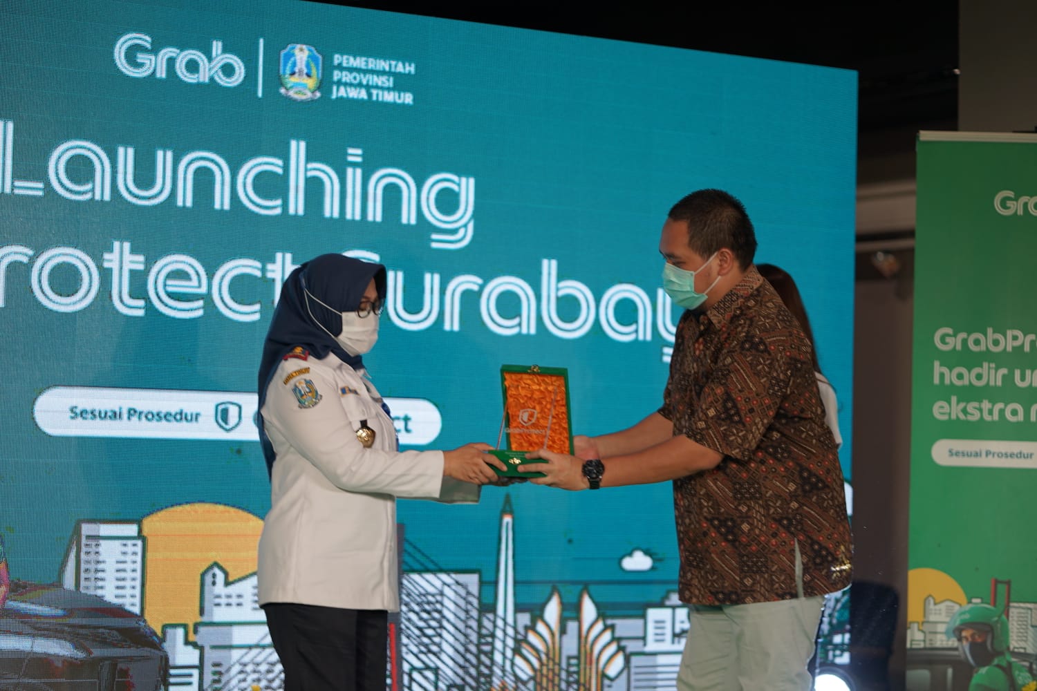 Kegiatan launching Grabprotect di Surabaya, Jawa Timur. SP/ Aril