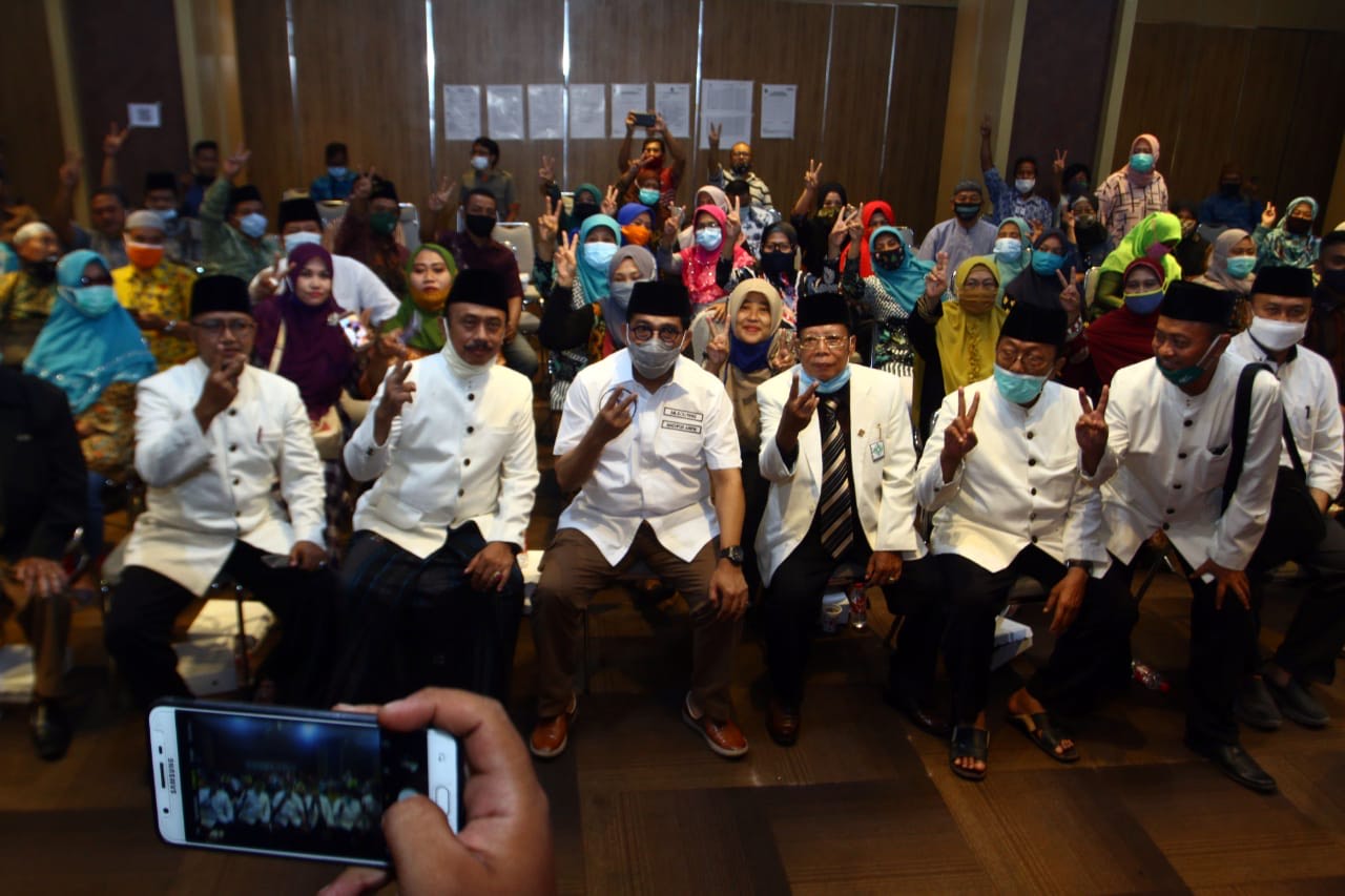  Acara silaturahmi penyuluh agama Surabaya dengan Calon Wali Kota Surabaya Machfud Arifin, Minggu (15/11).SP/ALQOMARUDDIN.