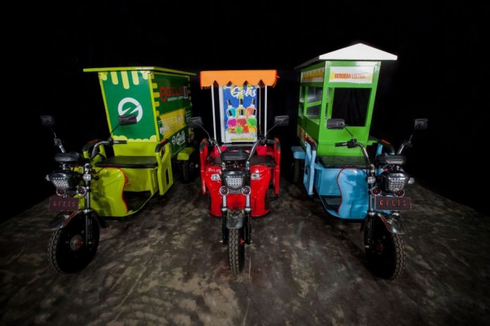 Gerobak Listrik untuk memudahkan usaha UMKM yang ramah lingkungan produk anak bangsa. SP/ NM