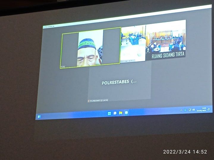 Sidang dengan terdakwa Indra Purwadi dan Sukandar di Pengadilan Negeri (PN) Surabaya, Kamis (24/03/2022). SP/Budi Mulyono