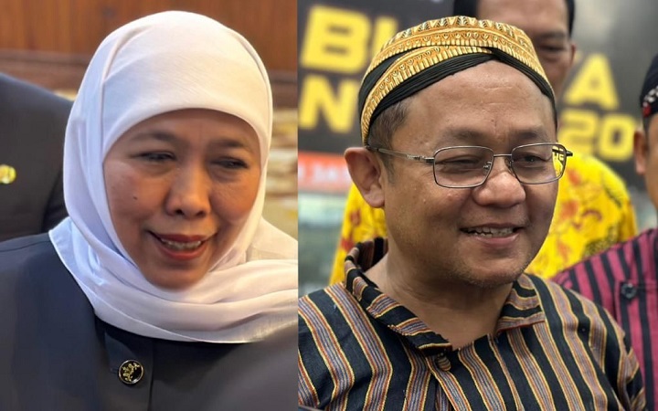 Popularitas Khofifah lebih unggul dibandingkan Sarmuji menurut survei pilgub Jatim 2024 versi PRC. SP/ RIKO