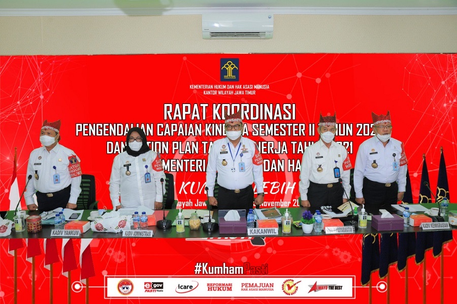 Kemenkumham RI gelar Rapat Koordinasi (Rakor) Pengendalian Capaian Kinerja Semester II Tahun 2020 dan Action Plan Target Kinerja Tahun 2021. SP/ Kasyfi Fahmi