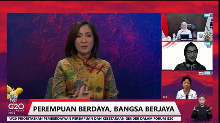 Diskusi daring bertema "Perempuan Berdaya, Bangsa Berjaya" yang digelar Forum Merdeka Barat 9 (FMB9) Senin, (11/4/22).