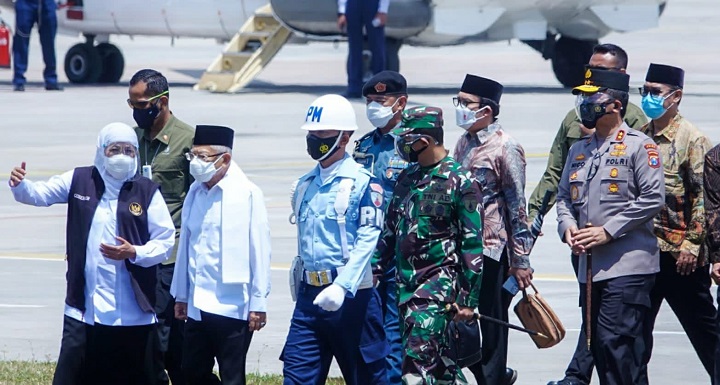 Forkopimda Jatim saat mendampingi Wakil Presiden RI K.H Ma’ruf Amin dalam rangka kunker di Jatim. SP/Humas