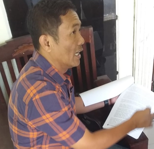H. Muhammad Siddik, SH. MH, pelapor atas penggelapan tanah Kas Desa (TKD) di Kab. Sumenep. SP/Ainur Rahman