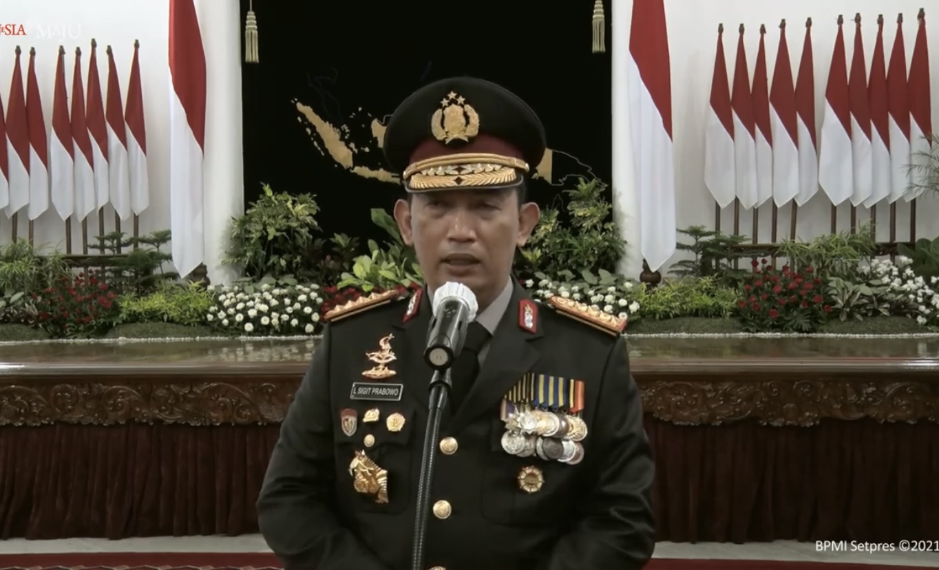 Komjen Listyo Sigit usai dilantik menjadi Kapolri.