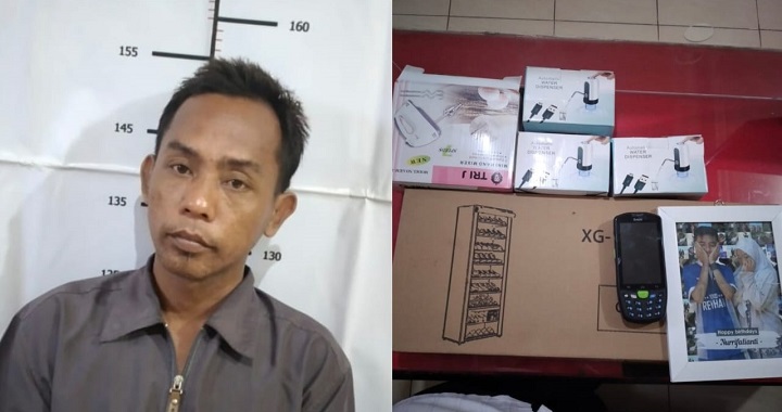 Pelaku diamankan beserta barang buktinya. SP/Septyan