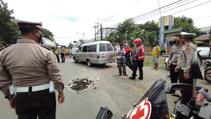 Kecelakaan maut yang terjadi di Jalan By Pass Sekarputih, Kota Mojokerto. SP/Dwy Agus Susanti
