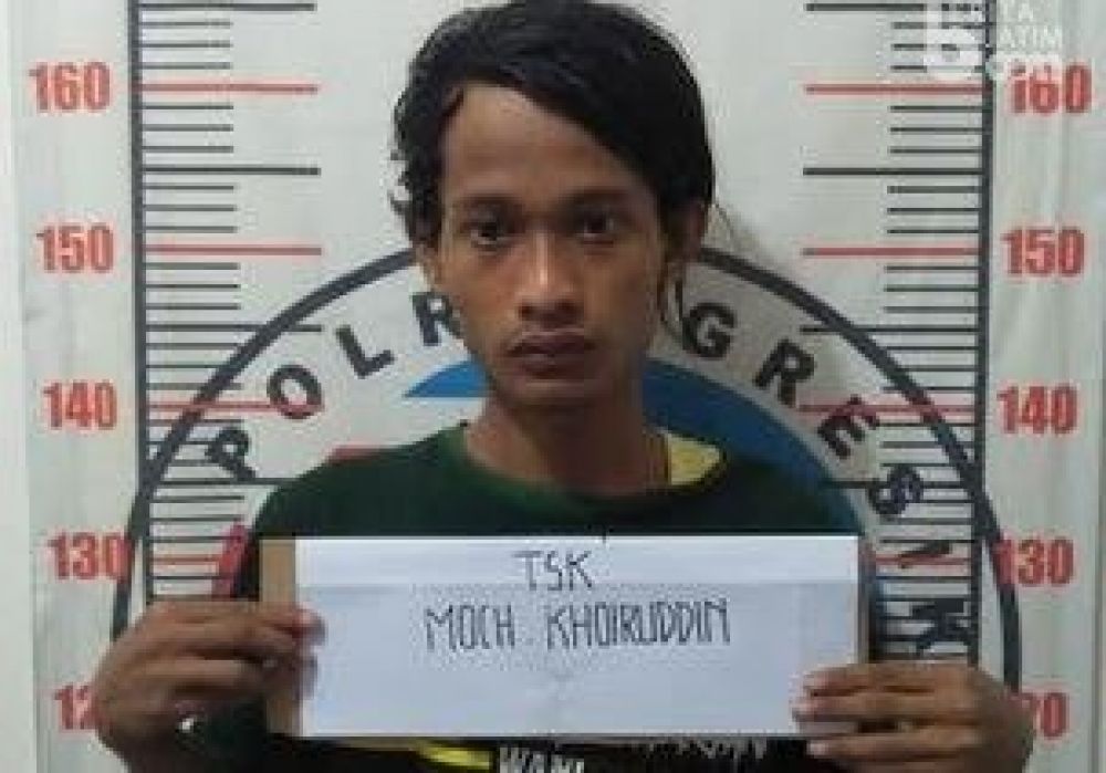 M. Khoiruddin, salah satu dari 2 tersangak pengedar sabu yang diamankan polisi. 