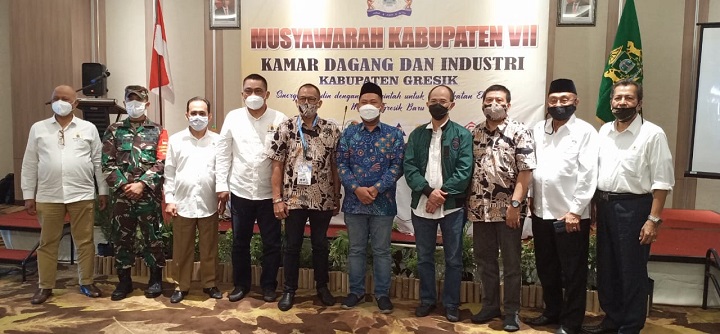 Bupati Gresik terpilih Gus Yani saat menghadiri Muskab Kadin Gresik. SP/M.AIDID