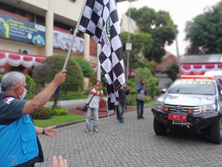 Pelepasan gerakan LDP di halaman kantor Dinsos Jatim, Jalan Gayungsari, Surabaya Selasa, (3/8) siang.