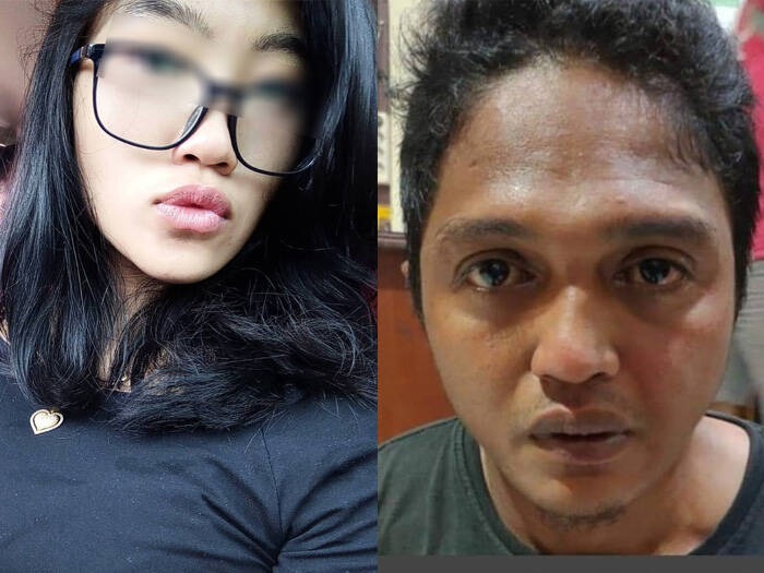 Kolase korban FS dan Ricky Ashary, tersangka pembunuhan wanita yang mayatnya dibuang ke sarang buaya.
