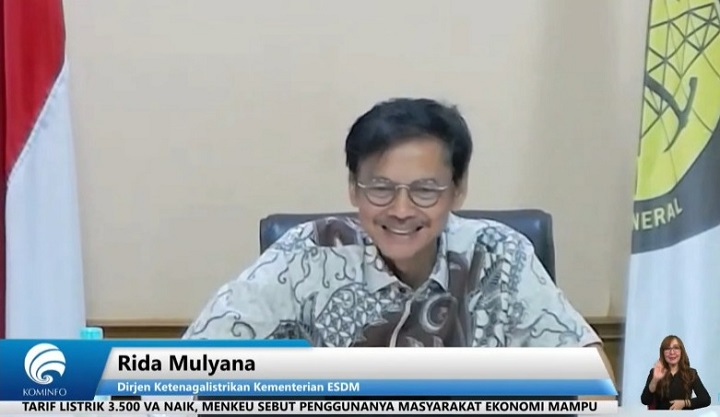 Rida Mulyana selaku Dirjen Ketenagalistrikan Kementerian Energi dan Sumber Daya Mineral (KemenESDM)