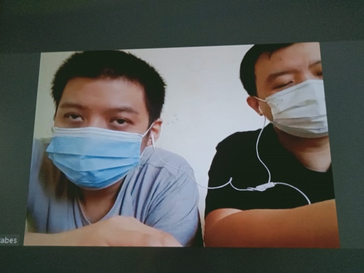 Benny Soewanda dan Irwan Tanaya saat mengikuti sidang secara online. SP/Budi Mulyono