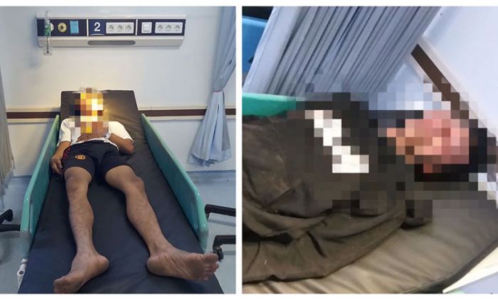Kedua tersangka dirawat di RSUD Sidoarjo setelah babak belur dihajar warga.