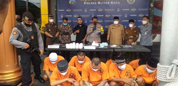 Kapolres sampaikan ungkap edar sabu. SP/Hadi Lestariono
