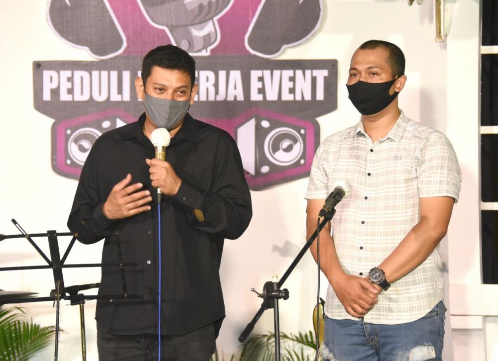 Wali Kota Kediri Abdullah Abu Bakar memberi sambutan penutupan Ngamen Virtual. 