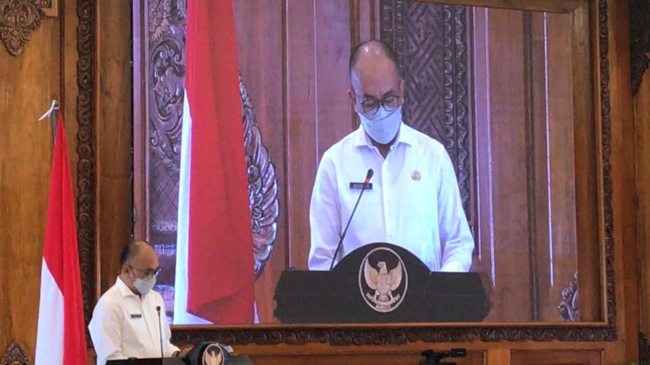 Kepala Bappedalitbang Kota Mojokerto, Agung Moeljono pada pembukaan Musrenbang Perubahan RPJMD Kota Mojokerto tahun 2018-2023 dan Musrenbang RKPD Kota Mojokerto tahun 2022, di Ruang Nusantara, Kantor Pemkot Mojokerto, Rabu (31/3/2021) pagi. SP/Dwy AS