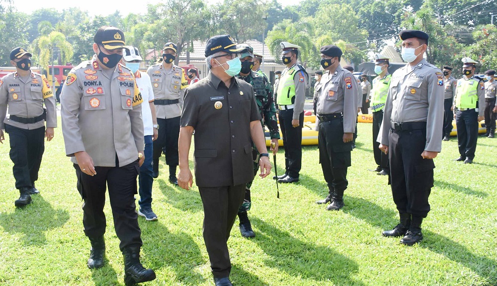 Apel Tanggap Bencana Wilayah Hukum Polres Mojokerto (Operasi Aman Nusa II) Tahun 2020. SP/ Dwy Agus S