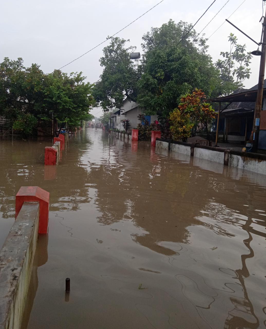 Rumah warga yang terendam banjir akibay luapan sungai sadar. SP/Dwy Agus Susanti