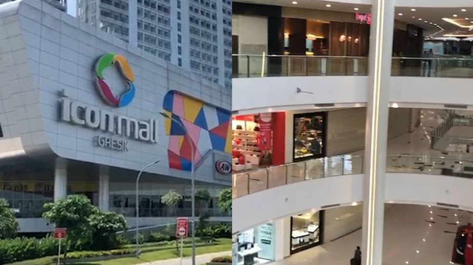 Suasana sepi Mall di Gresik selama Corona. SP/ DECOM